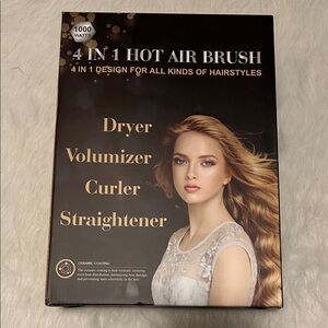 4 in 1 Hot Air Brush - Black and Gold